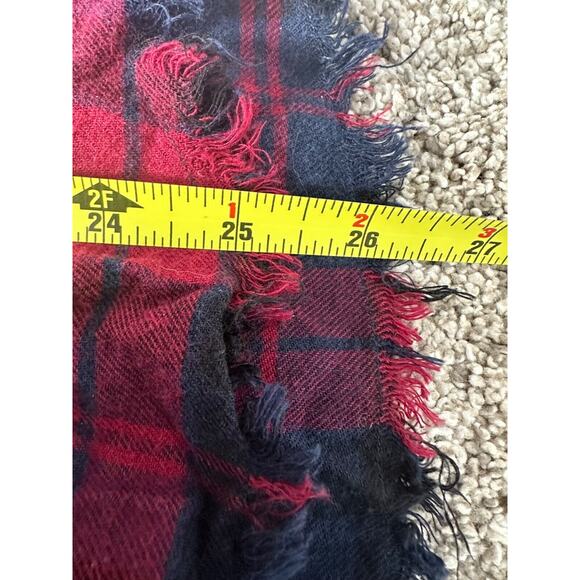 RAILS M Navy Blue Red Plaid Rex Studded Flannel Button Up Raw Hem Shirt LS E9 - Picture 8 of 8